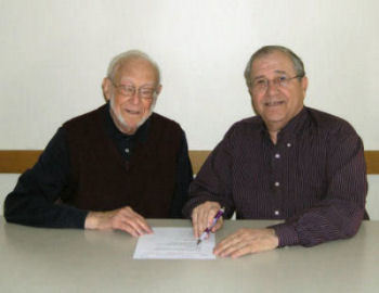 Dr Louis Rosenblum (left) and Dr Arnold Berger, May 2008